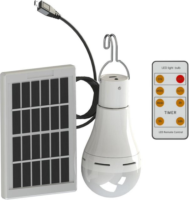 GoolRC Solar LED Camping Glühbirne mit Fernbedienung, wasserdicht IP65, weiß - Bild 1