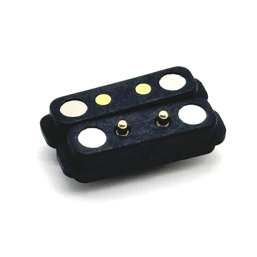 LAJQTAO Magnetischer Pogo-Pin-Steckverbinder 2-polig, Wasserdichter DC-Schnellladeanschluss, Männlich und Weiblich, Schwarz, 4,0mm - Bild 2
