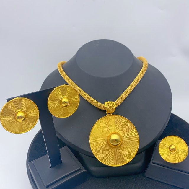 ANIID Schmuck-Set Halskette und Ohrringe, 24k vergoldet, Damen - Bild 1
