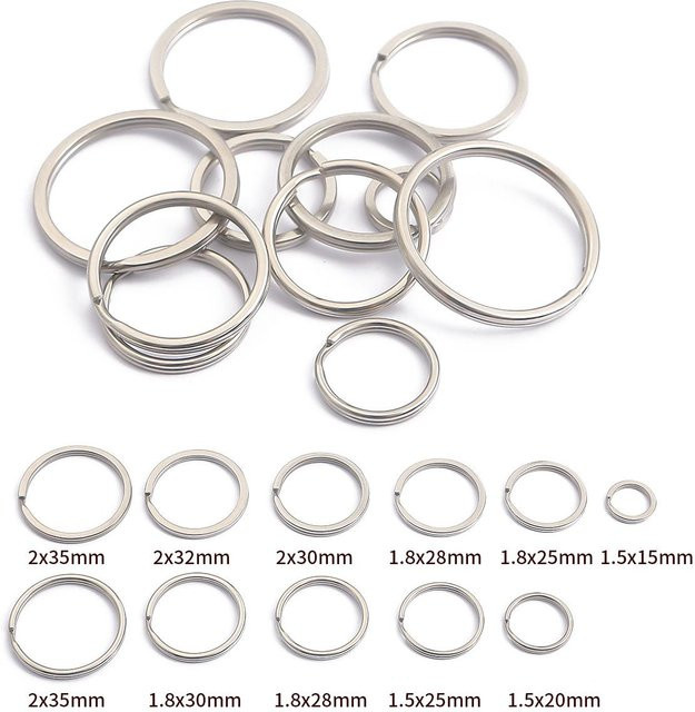 Beadia Accessories Schlüsselanhänger Edelstahl, rhodiniert, 30 mm - Bild 1