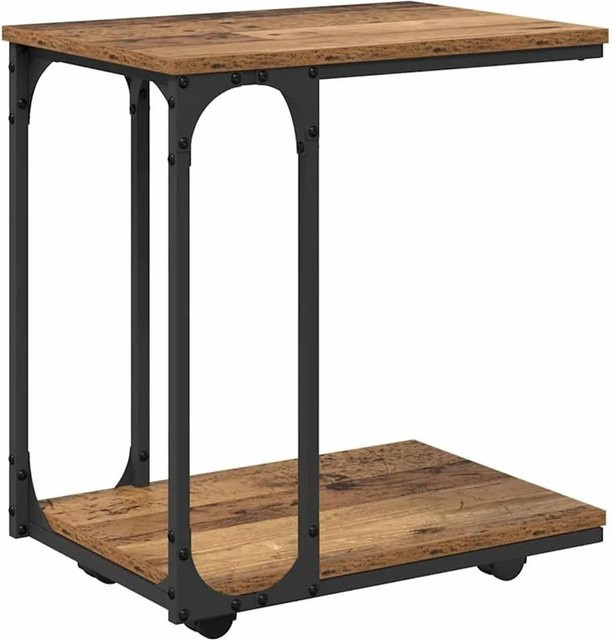 vidaXL Beistelltisch mit Regal in Altholz-Optik, braun, B/T/H: 50 x 35 x 55,5 cm - Bild 1