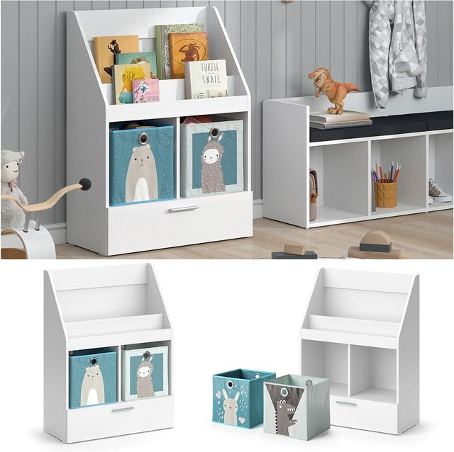 Vicco Kinderregal Luigi Bücherregal für das Kinderzimmer in Weiß B/H: 72 x 96 cm - Bild 1