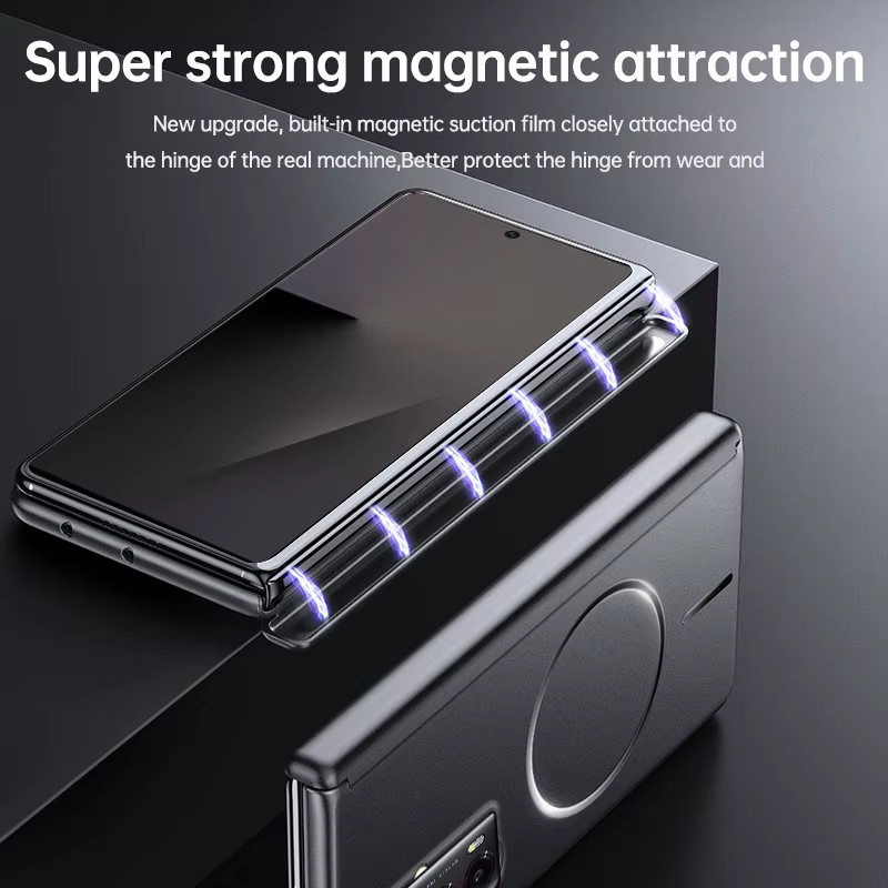 Magnetische Handyhülle mit Metallic-Lackierung für Samsung Galaxy Z Fold 7, 6, 5, 4 in Schwarz mit MagSafe-Scharnier-Schutz - Bild 3