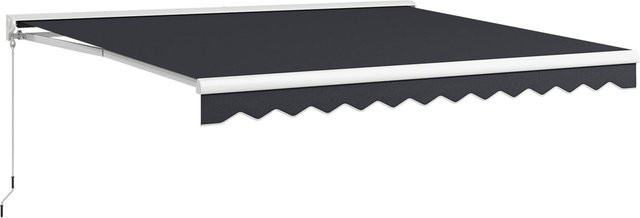 Outsunny Markise grau mit Fernbedienung, Wandmontage, Aluminium und Polyester, B: 300 cm, H: 395 cm, T: 150 cm - Bild 1