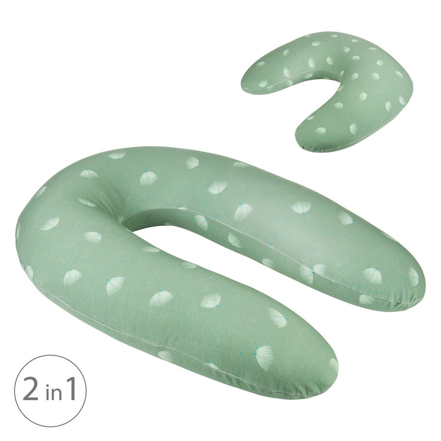Babymoov Stillkissen 2 in 1 B-Love Crescent mit Mikroperlen-Füllung und 2 Organic-Bezügen in Wind Green - Bild 1