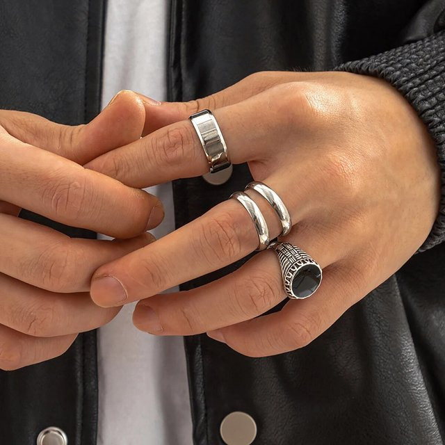 Ingemark Ring Edelstahl, Vintage, Silber, Herren - Bild 1