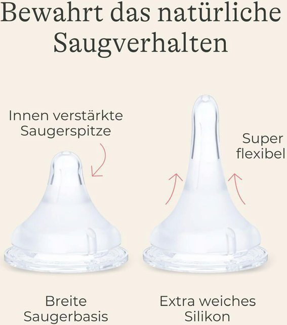 Lansinoh 2er-Pack Babyflaschen aus Polypropylen mit NaturalWave Trinksauger, Weithals, 160 ml, BPA-frei, transparent - Bild 1