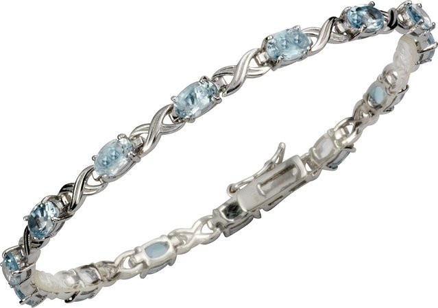 Zeeme Gemstones Armband, 925 Silber, Blautopas, Damen, 19 cm - Bild 1