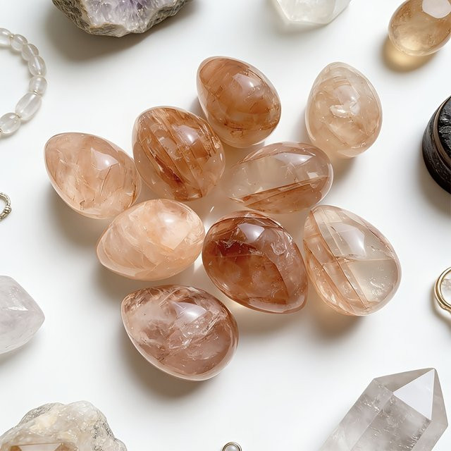 CrystalHola Böhmischer Natürlicher Roter Flammenstein Quarzei als Dekoration für den Tisch, 100-400g - Bild 1