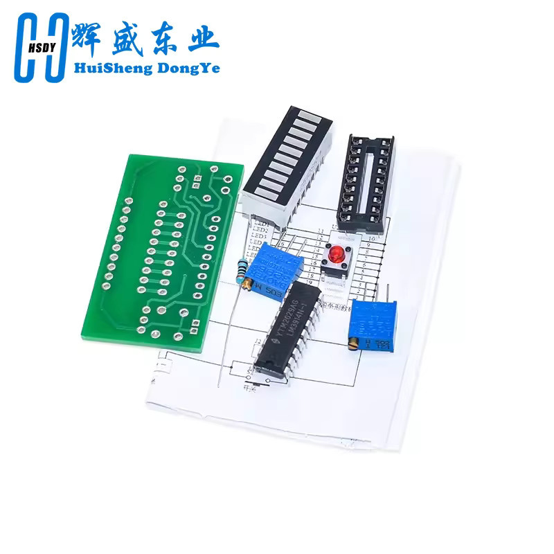 HUISHENGYUFA LM3914 LED Kapazitätsanzeige Modul 10 Segment Power Level Tester DIY Kit für 3,7 V Lithium und 12 V Batterien - Bild 2