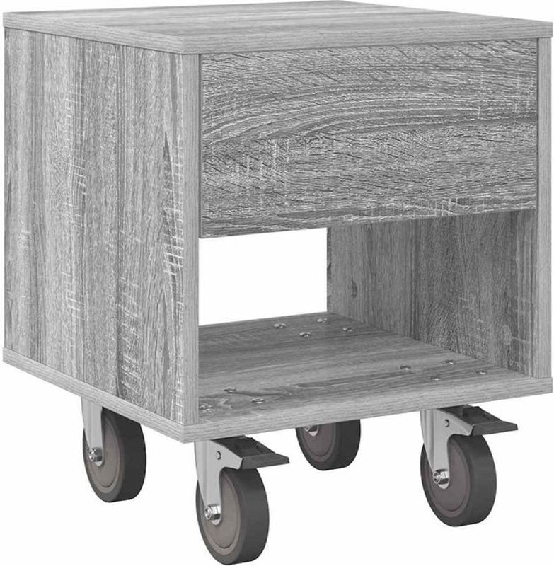 Nachttisch vidaXL in Grau Sonoma im modernen Industrial Design aus Holzwerkstoff, B/T/H: 40 x 40 x 48 cm - Bild 1