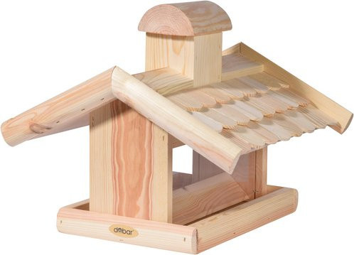 DOBAR Vogelfutterhaus aus Kiefernholz und Kunststoff in Natur/Beige - Bild 1