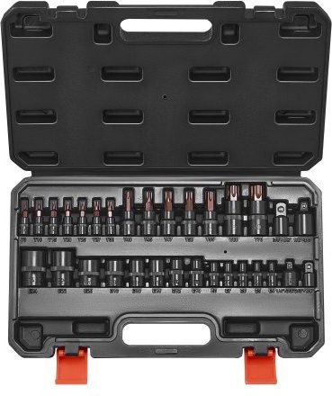 VEVOR Torx Bit und E-Torx Steckschlüssel Set, 31-teilig, T8-T70 und E4-E24, aus S2-Legierung und Chrom-Vanadium-Stahl, mit Adaptern und Aufbewahrungsbox, Schwarz - Bild 1
