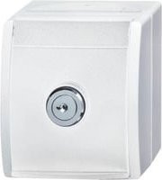 Busch-Jaeger Schuko-Steckdose mit Schloss Typ F CEE 7/3, Farbe Silber/Weiß, IP44, 20 EWSL-54 - Bild 1