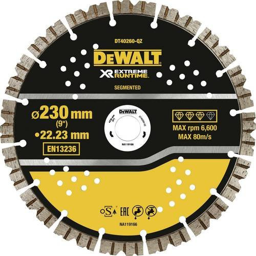 DeWalt Diamanttrennscheibe DT40260-QZ für Beton und Stein Durchmesser: 230 mm, Bohrung: 22,2 mm - Bild 1