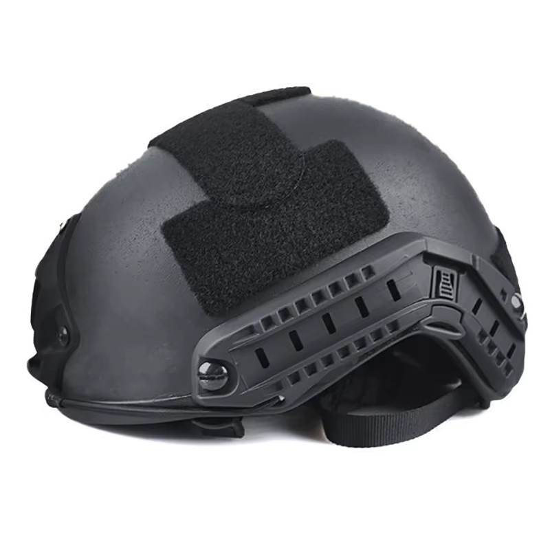 Mich2000 Riot Helm aus Glasfaser in Schwarz mit Visier für Polizei und Schutzausrüstung - Bild 2