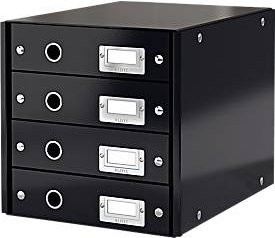 LEITZ Click + Store Dokumentenbox mit 4 flachen Schubladen in Schwarz - Bild 1