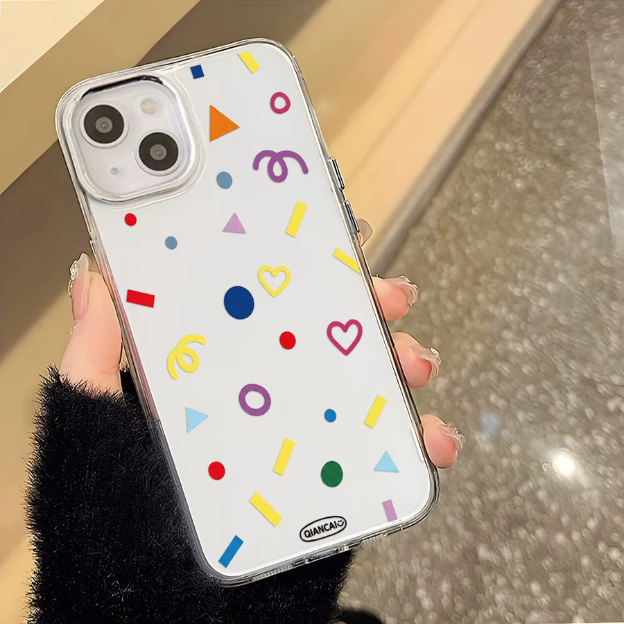Caynes Transparente Handyhülle mit buntem Muster aus weichem TPU für iPhone 17 Pro Max, 16, 15, 14, 13, 12, 11 und Air, Stoßfeste Schutzhülle in Multicolour - Bild 5