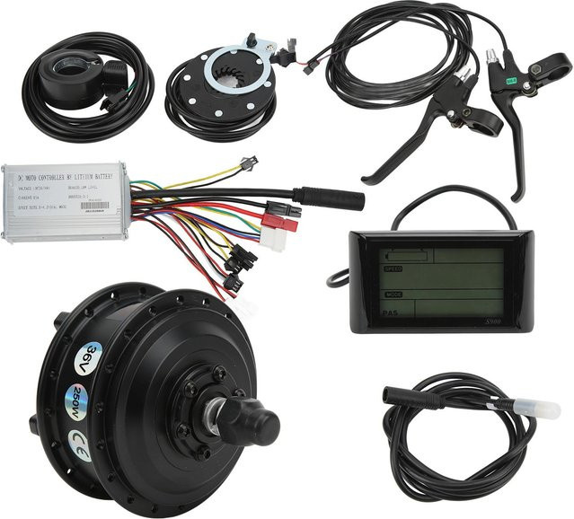 ZuiyouSports1 E-Bike Motor Kit mit 36V 250W Lithium-Akku und farbigem Display in Schwarz - Bild 1