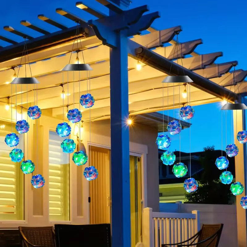 Solar Windspiel Peach Forest mit 6 RGB LED für Garten und Außenbereich - Bild 3