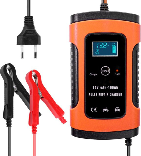 TOMTOP JMS Intelligentes Autobatterie-Ladegerät 12V 5A mit Impulsreparatur in Orange - Bild 1