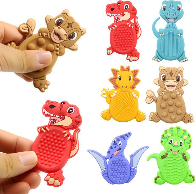 JK-ZMM Dinosaurier Cartoon Sorgen Steine, 6-teiliges Set, Sensorisches Spielzeug - Bild 1