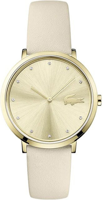 Lacoste Damenuhr, Analoguhr, Quarz, Edelstahl, Gold, 35 mm, Leder - Bild 1