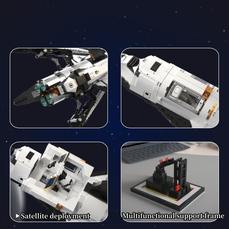 Linyi toy Bausteinset Raumschiff Shuttle Trägerrakete Gebäude ab 14 Jahren - Bild 2