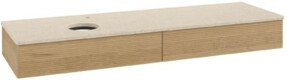 V&B Waschtischunterschrank Antao mit Frontstruktur in Eiche Honig, B/T: 160 x 50 cm - Bild 1