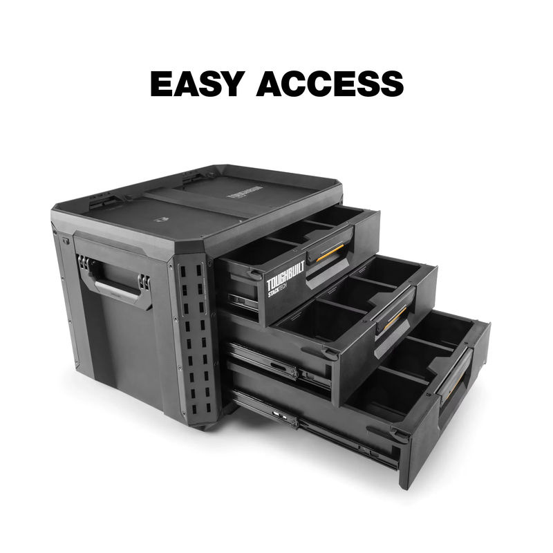 TOUGHBUILT STACKTECH Schublade Schwarz Werkzeugkasten und Organizer für Elektrowerkzeug Zubehör - Bild 3