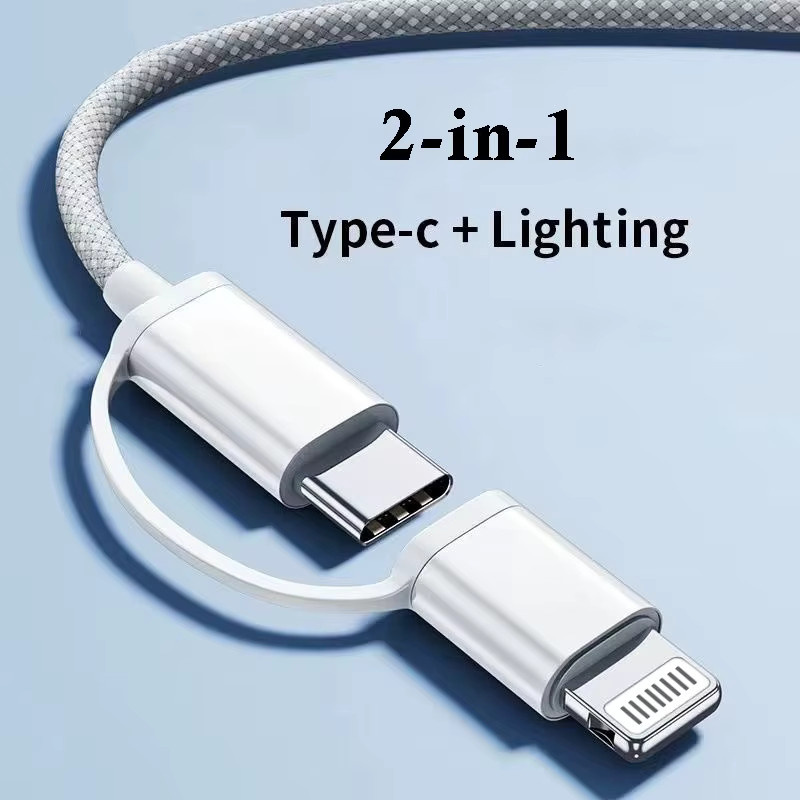 OIITH 2 in 1 USB-C Schnellladekabel 60W PD 3A Datenkabel in Schwarz für iPhone 16 15 Pro Samsung S23 Xiaomi und weitere USB-C Geräte - Bild 2