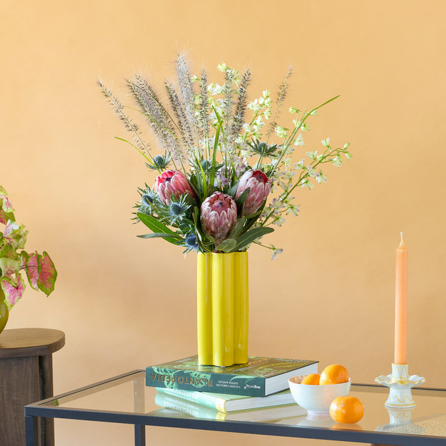Moderne Keramik Vase von BLUME2000 in Gelb für den Tisch - Bild 1