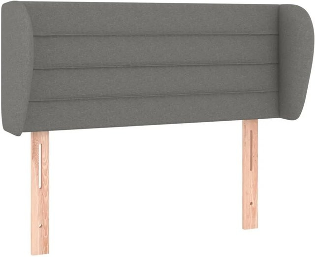 vidaXL Kopfteil mit Ohren Dunkelgrau aus Stoff und Lärchenholz B/T/H: 93 x 23 x 78/88 cm - Bild 1