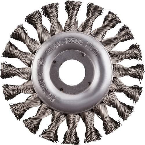 Rhodius TOPline ERBZ Rundbürste gezopft für Edelstahl und Stahl, Farbe: Silber, Durchmesser: 125 mm, Bohrung: 22,23 mm - Bild 1