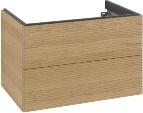 V&B Waschtischunterschrank Antao mit Auszugbeleuchtung und Frontstruktur in Honey Oak, B/T/H: 79 x 50 x 50 cm - Bild 1