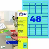Avery Zweckform Universaletiketten aus Papier in Weiß und Blau, Breite: 45,7 mm, Höhe: 21,2 mm - Bild 1