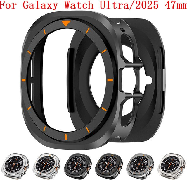 OAKCHARM Schutzhülle für Samsung Galaxy Watch 7 Ultra 47 mm aus Metall-PC mit Stoßstange - Bild 1