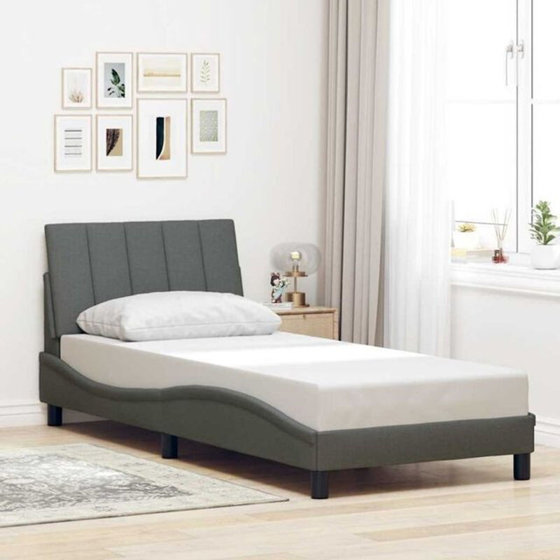 Polsterbett hanko von Vidaxl in Anthrazit und Grau aus Stoff und Holzwerkstoff, B/T/H: 90 x 200 cm - Bild 1