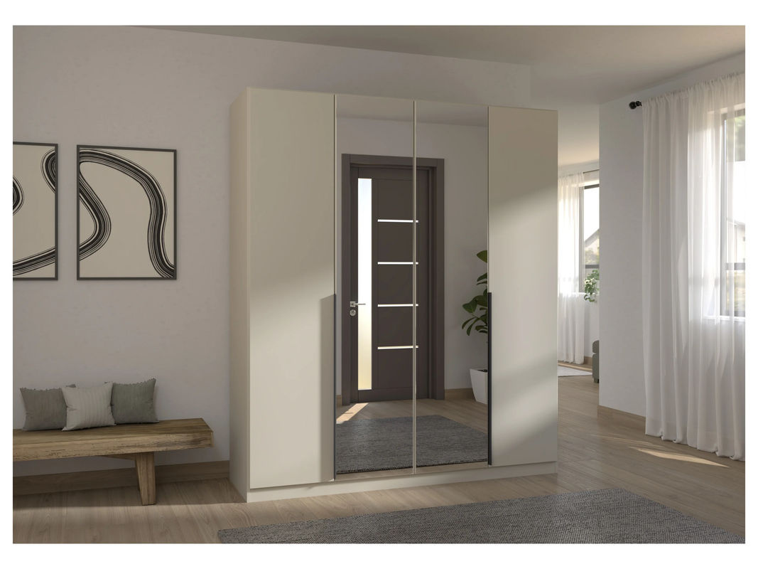 RAUCH Drehtürenschrank Alabama mit Spiegel in Beige-Champagner und grauen Griffen, B/H: 181 x 210 cm - Bild 2