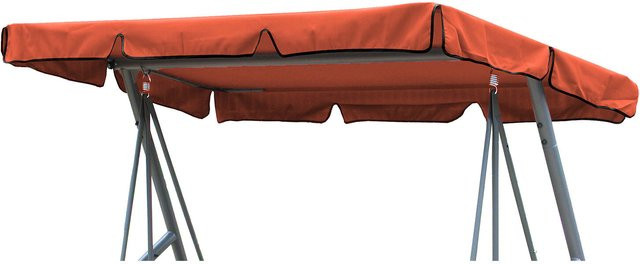 GRASEKAMP Universal Ersatzdach für Hollywoodschaukel in Terra, wasserabweisendes Polyester-PVC-Material - Bild 1