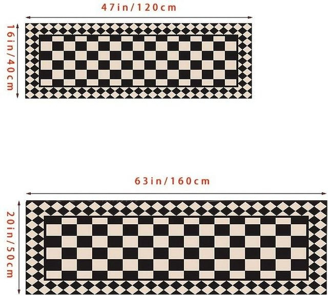 Saugfähige Kieselgur Bodenmatte mit Schachbrettmuster von Yiran Furniture, schnelltrocknende Anti-Rutsch-Matte für Badezimmer und Küche, B/B: 40 x 60 cm - Bild 1