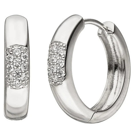 Colfem Creolen 925 Sterling Silber, 20 Zirkonia, Damen - Bild 1