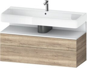 Duravit Waschtischunterschrank Qatego in Weiß und Braun, Wandmontage, B/T/H: 119 x 47 x 59 cm - Bild 1
