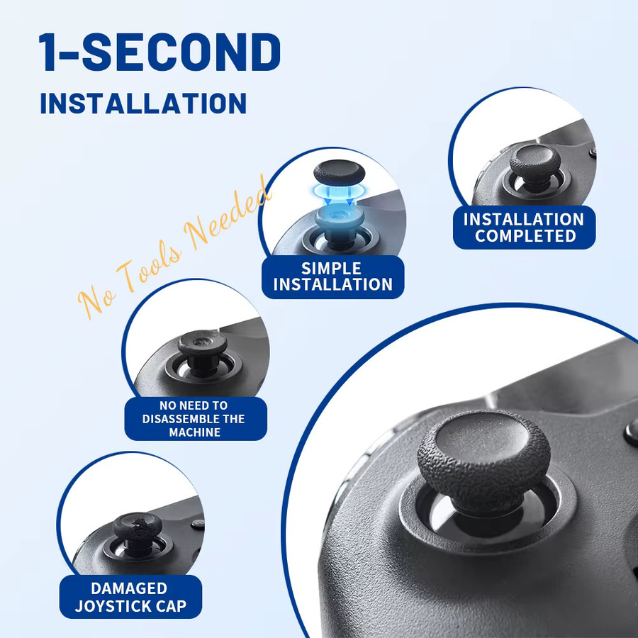 6 Stück Ersatz-Joystick-Tastenkappen für Xbox One und Xbox Series S/X Controller in Schwarz - Bild 2