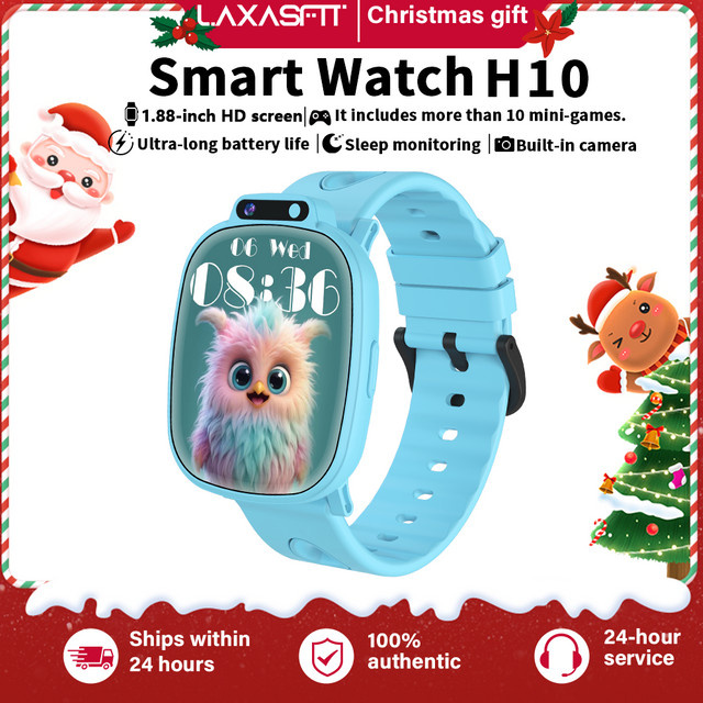 LAXASFIT Kinder-Smartwatch mit HD-Touchscreen, Frontkamera und Schlaf-Tracking in Lila - Bild 1