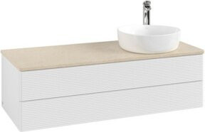 V&B Waschtischunterschrank Antao mit Frontstruktur in Weiß, B/T/H: 120 x 50 x 50 cm - Bild 1