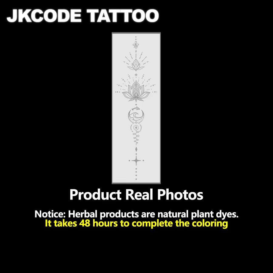 JKCODE TATTOO Temporäre Tattoos, Damen, Halbmond-Lotus-Totem - Bild 3