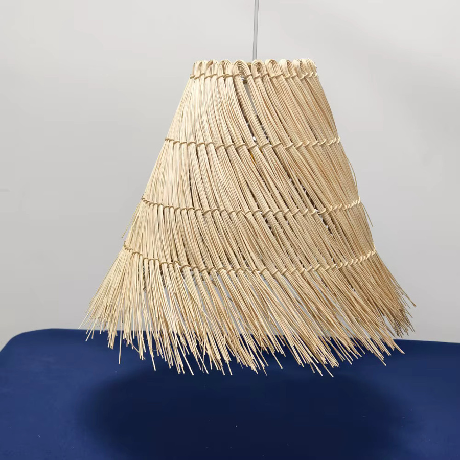 JOYINLED Rattan Pendelleuchte im rustikalen Design für Wohnzimmer, Schlafzimmer und Küche, E27, Durchmesser: 50 cm - Bild 5