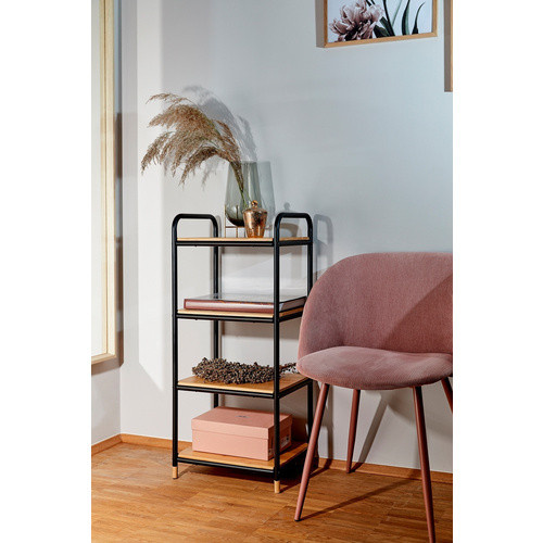 Wenko Regal Loft aus Bambus und pulverbeschichtetem Metall in Braun und Schwarz, B/H/T: 42 x 94,5 x 33,5 cm - Bild 3