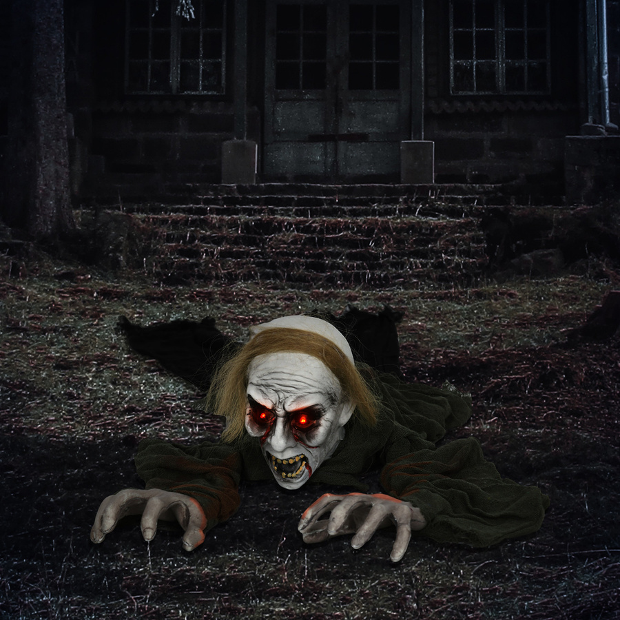 HOMCOM Halloween-Dekoration Zombie Untoter mit rot leuchtenden Augen und Heul-Geräusch, Höhe: 167 cm - Bild 2